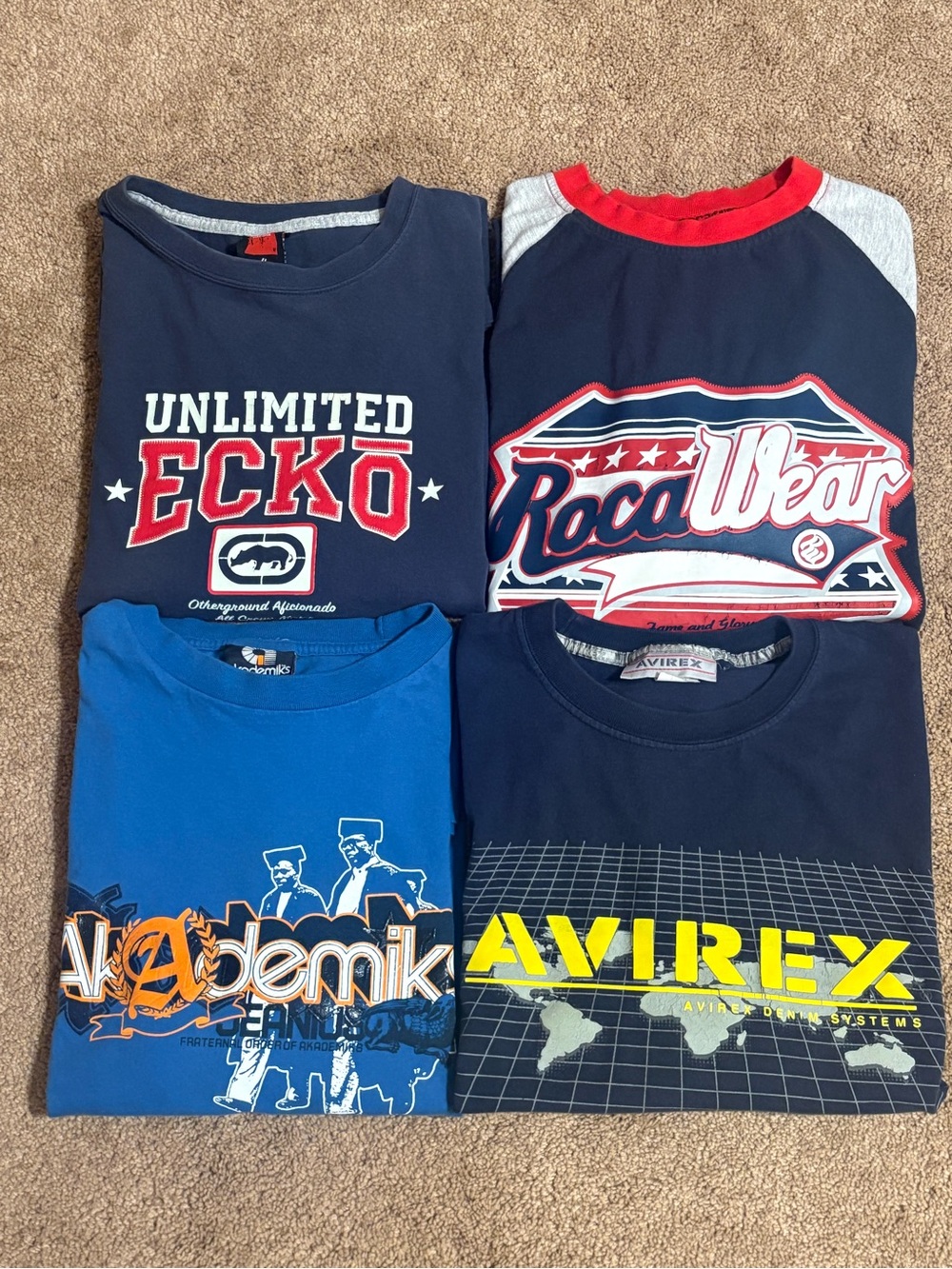 Ecko Unlimited, Rocawear Avirex,Akademiks bundle Short Sleeve Tees